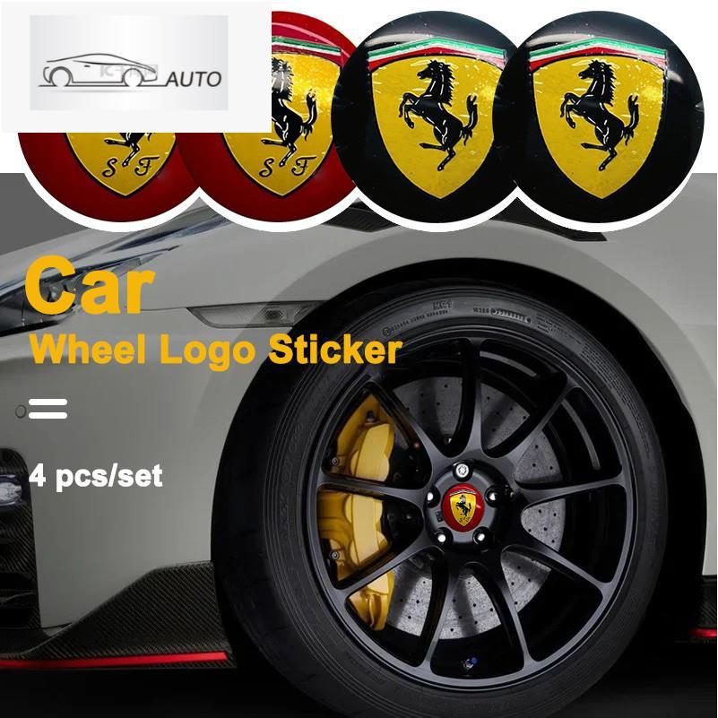 4pcs 56mm สติกเกอร์สัญลักษณ์รถศูนย์ล้อ Hub โลหะสําหรับ Ferrari SF90 Stradale SF90Spider 296 GTB 296 