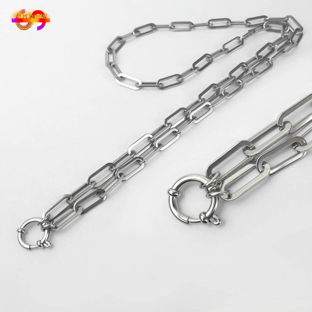 G83 สร้อยคอสแตนเลสแท้ ห่วงสปริง ลายโซ่ฝรั่ง โอยาว  6.5 มม. สร้อยสแตนเลส มีหลายแบบให้เลือก  สร้อยสวยๆ