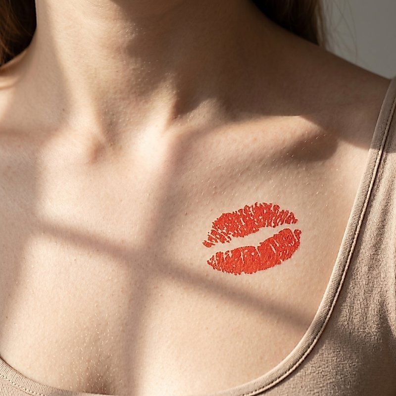 6 ชิ้นชั่วคราว UV Kiss Decals Temperary Tatoos Body Cupid สีแดงตกแต่งสติกเกอร์ junshaoyipin