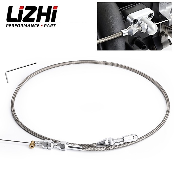 36" Throttle Gas Cable Kit Stainless Steel Braided For 97-07 Chevrolet/Chevy LS1 Engine 4.8L 5.3L 5