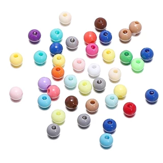 St.kunkka 300 ชิ้น 4mm อะคริลิครอบลูกปัดสีทึบ Spacer ลูกปัดหลวมเหมาะสําหรับเครื่องประดับทํา DIY สร้อยข้อมืออุปกรณ์เสริมต่างหู