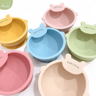 BabyMeal ชามซิลิโคนพี่หมี ความจุ 330ml ฐานดูดสุญญากาศ | Silicone Baby Suction Bowl BPA FREE