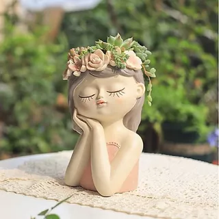 กระถางผู้หญิงมงกุฏไซด์กลาง 20cm จัดสวน ของแต่งบ้าน เรซื่น ต้นไม้