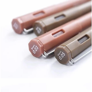 Croma Micro Fineliner Art ปากกาประดิษฐ์ตัวอักษรชุดเข็มนุ่มเคล็ดลับศิลปินวาด Sketching สีดํา/สีน้ําตาล/ผิว