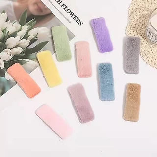 G008 กิ๊ฟติดผมขนนุ่มทรงสี่เหลี่ยม งานน่ารัก สีสวย พร้อมส่งจากไทย
