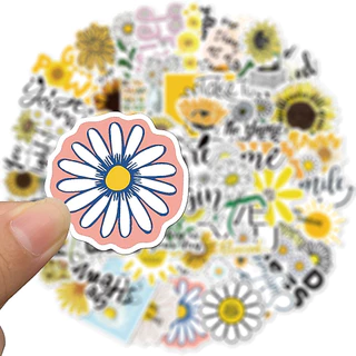 Little daisy Series Graffiti สติกเกอร์น่ารัก 50 ชิ้นสําหรับกระเป๋าเดินทางกรณีโทรศัพท์มือถือแล็ปท็อปหมวกนิรภัยสเก็ตบอร์ดสติกเกอร์ตกแต่งกันน้ํา DIY Creative