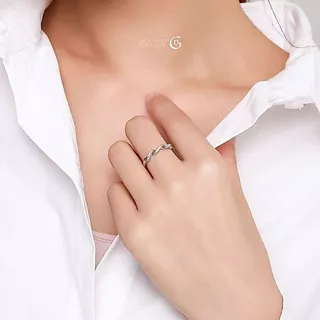 GLAMOR✨แหวนเงินแท้ Entrelac Ring แหวนบิด แหวนปรับขนาด เงินแท้ 925 ไม่หมอง ไม่ก่อการระคายเคืองผิว