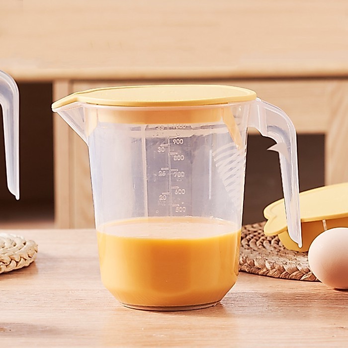1L Bala Kitchen แผ่นกรองฝุ่นอเนกประสงค์พร้อมฝาครอบและสําเร็จการศึกษา Eagle ปากถ้วยตวงสําหรับตีไข่