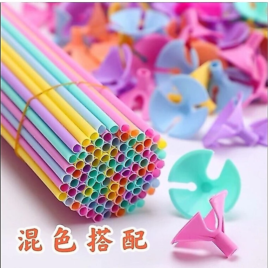 A896 ก้านลูกโป่ง+จุก มัดละ20ก้าน สินค้าพร้อมส่งในไทย