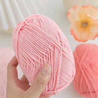 5ply ไหมพรมคอตตอนนม น้ำหนัก 50กรัม ไหมพรม 5ply milk cotton yarn พร้อมส่งจากไทย