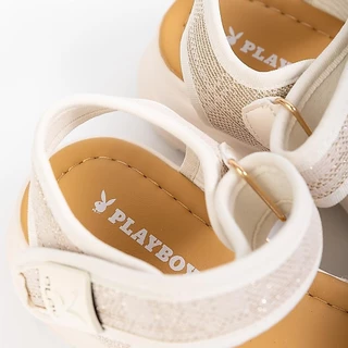 PLAYBOY รุ่น Glint Platform Sandals รองเท้าแตะรัดส้นผู้หญิง รหัส ST-HS254C144R ดีไซน์รัดส้น สีVanilla Cream