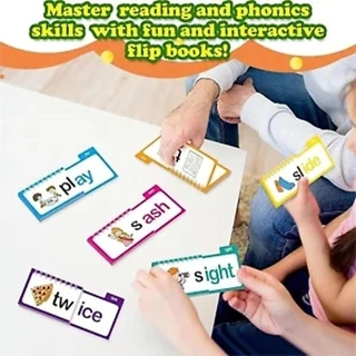 Keepin Reading Flip Book, Montessori Early Educational 30 อ่านพลิกหนังสือ,ของเล่นเพื่อการศึกษา Words & ภาพ Interactive Creative Word Family Build หนังสือของเล่นเด็ก