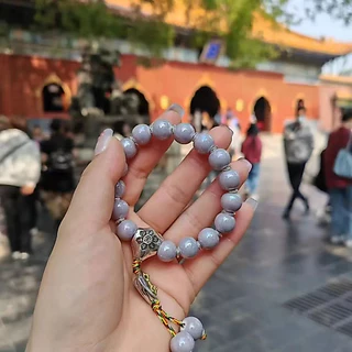 สร้อยข้อมือพอร์ซเลนสีเทา แบบหยงเป่ยจิง สไตล์วัดวัง เครื่องประดับวัฒนธรรม