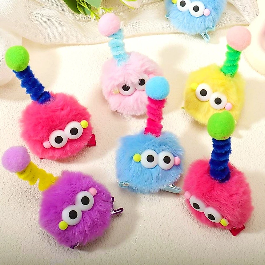 🔥พร้อมส่ง🔥ที่หนีบผมเด็กน่ารักขนฟู ที่หนีบผม DIY สร้างสรรค์จากวัสดุบิดงองนุ่ม thumbnail 5