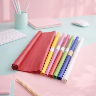 กระดาษ กระดาษแก้ว คละสี ขนาด 50*75 cm. แพ็ค 20,30 แผ่น (เลือกสีทักแชท)