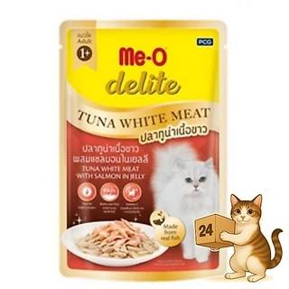 (ครึ่งลัง24ซอง) Me-O Delite อาหารแมวเปียก 70g ทูน่า แซลมอน ไก่ กลิ่นหอมเย้ายวน แมวเลียเกลี้ยงซอง อร่อยจนต้องขอเพิ่ม