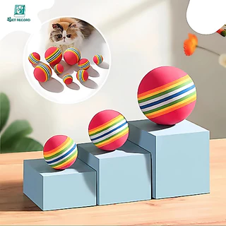 Pet Record ลูกบอล EVA สำหรับสัตว์เลี้ยง ลูกบอลยืดหยุ่นสำหรับแมว ของเล่นสัตว์เลี้ยง ลูกบอลเล่น
