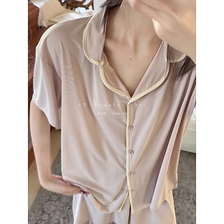 Sinbounboun ชุดนอน ผ้า เสื้อแขนสั้น กางเกงขาสั้น เบา ใส่สบาย [Thai designer]