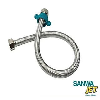 สายน้ำดี สแตนเลส SANWA JET สายน้ำดี สายถักสแตนเลส ขนาด 4หุน (1/2") ยาว 12นิ้ว-24นิ้ว SJ-911