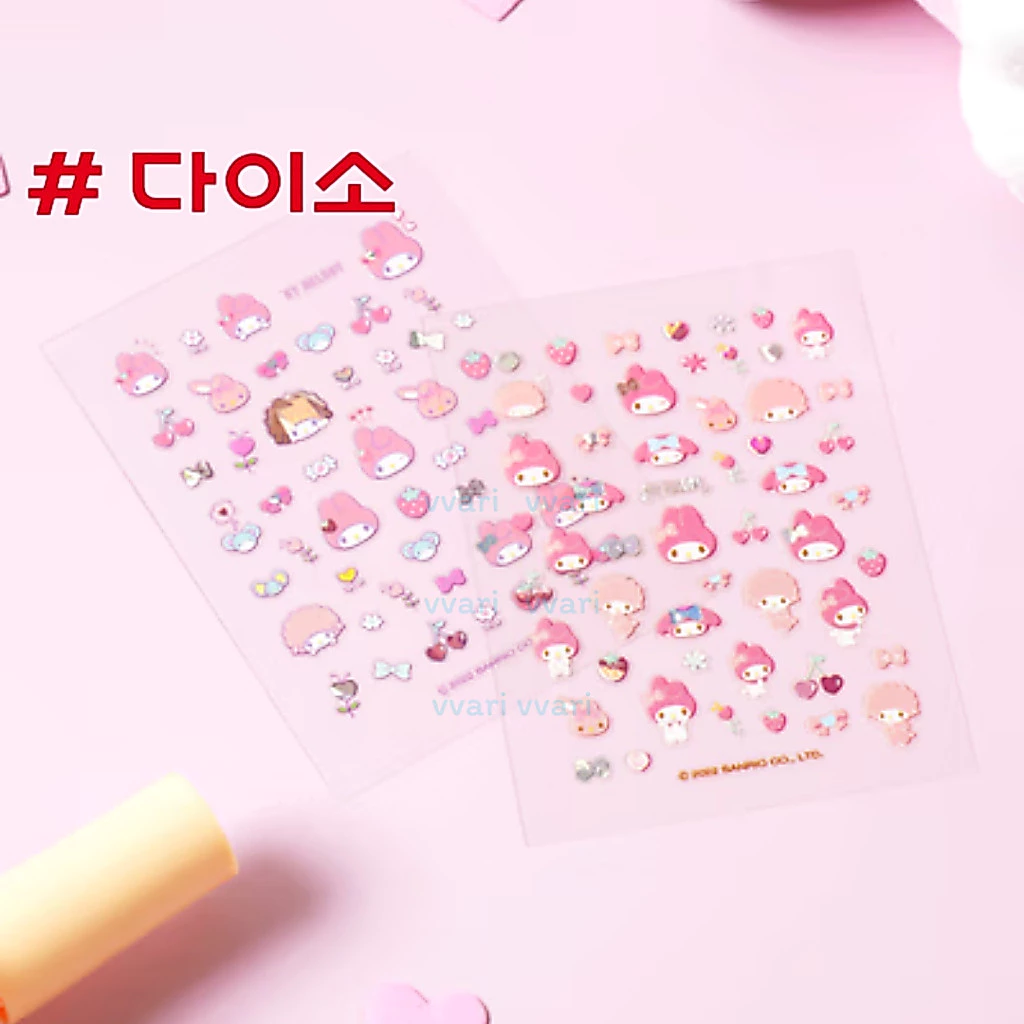 Daiso korea Japan Sticker Hello Kitty My Melody สติ๊กเกอร์ ตกแต่ง เล็บ โทรศัพท์ คิตตี้ มายเมโลดี้ ไดโซะ เกาหลี ญี่ปุ่น