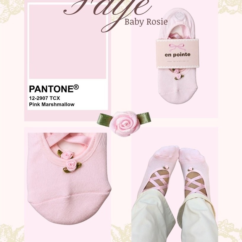 Faye - Baby rosie ถุงเท้าโยคะพิลาทิส รุ่น faye สี baby rosie🩷
