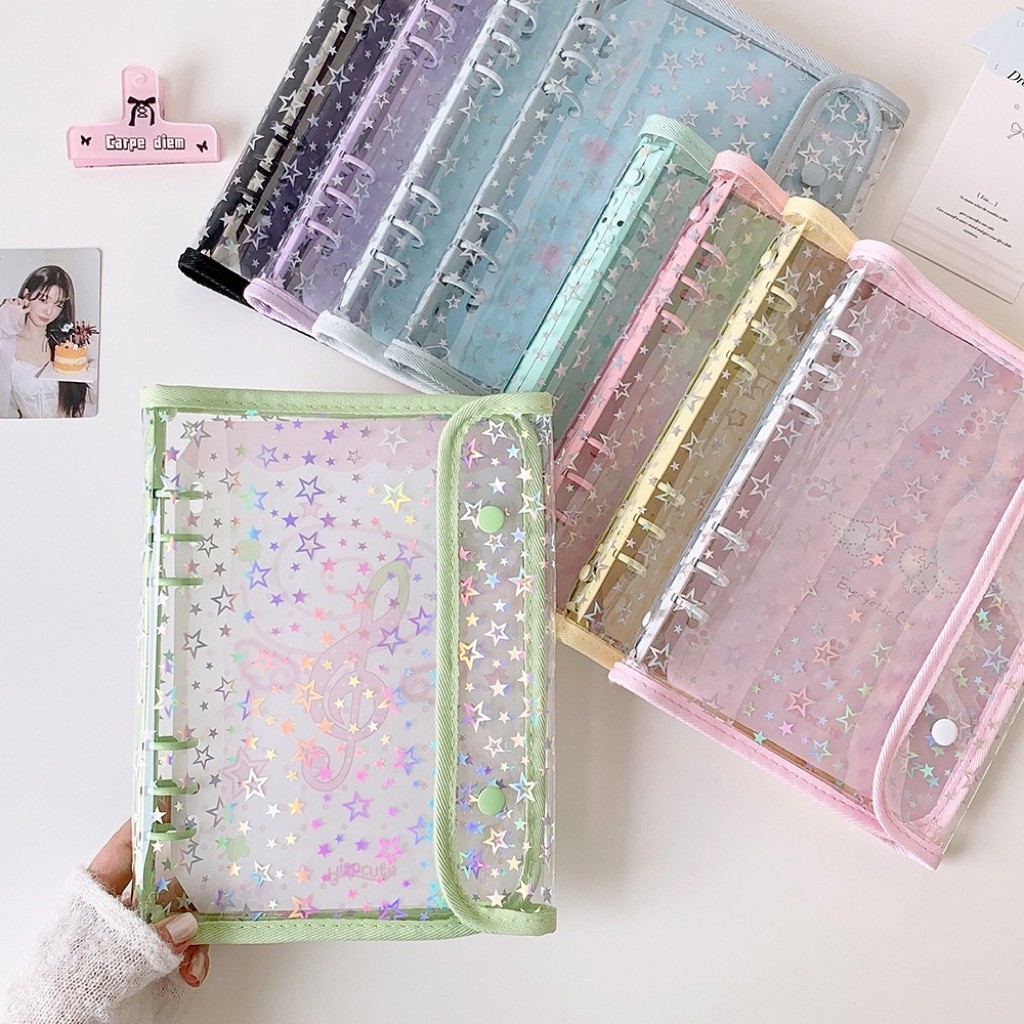 พร้อมส่ง แฟ้มกระดุม ลายการ์ตูนดาว (เฉพาะแฟ้ม) ขนาดA5 6ห่วง แฟ้มการ์ด Photo Album Binder (AB) #G9
