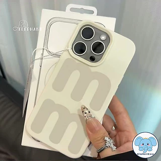 เคสไอโฟน XR สำหรับ IPhone 17 air 13 11 16 15 12 14 Pro Max XR X XS Max 16 7 8 Plus เคสตัวอักษร M การ์ตูนแฟชั่นเรียบง่าย