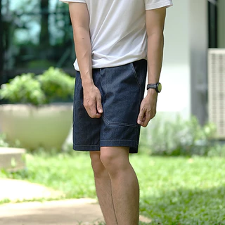 Bunker.clothes กางเกงยีนส์ขาสั้น ผู้ชาย ทรงตรง เย็บด้ายขาว Shorts Denim รุ่น YG-606