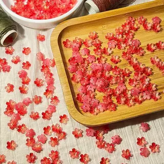 (ส่งจากไทย!!) ลูกปัดแก้วดอกไม้ 10 มิล 10ชิ้น ดอกไม้แก้วทำเครื่องประดับ DIY