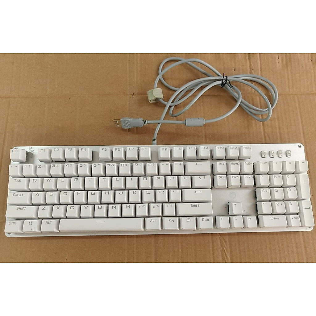 HP White Mechanical Gaming Keyboard GK100 คีย์บอร์ดพิมพ์คุณภาพสูง (มือสอง) !!