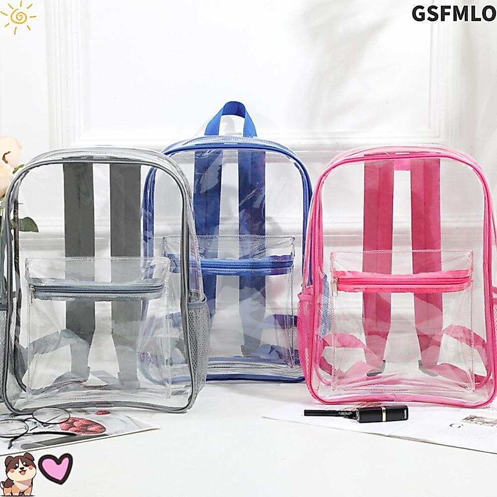 GSFMLO PVC Knapsack,ขนาดใหญ่ความจุกระเป๋าเป้สะพายหลังโปร่งใส,Travel Luxury Designer กระเป๋าสะพายกันน้ํากีฬากลางแจ้ง