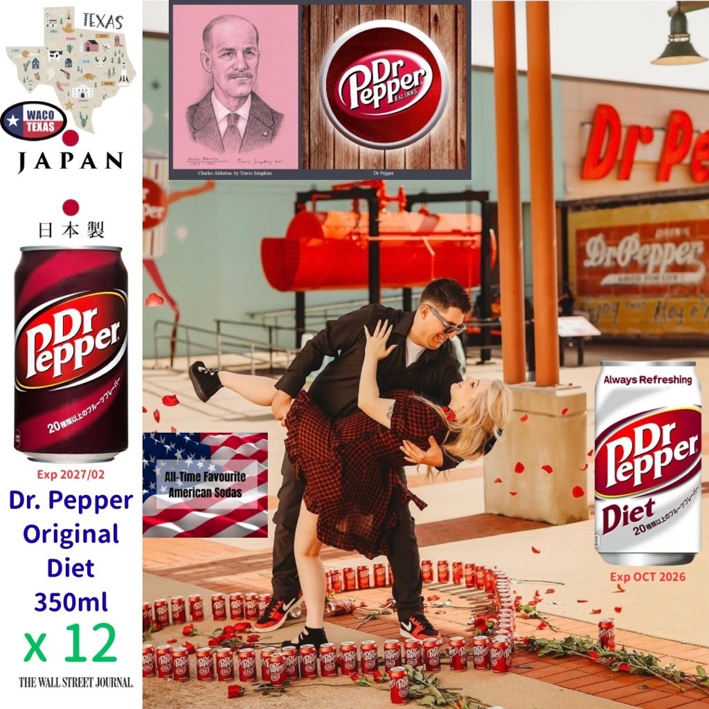 Dr.Pepper Original/Diet 330 ml/ 350 ml x 12 (born in the USA, made in Japan) (Exp. See Picture/ดูที่รูป)