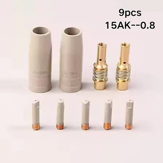 ชุดหัวฉีด MIG 14 ชิ้น ขนาด 0.8/1.0 มม. พร้อมชิ้นส่วนป้องกัน 15AK เคลือบป้องกันสำหรับไฟฉายเชื่อม