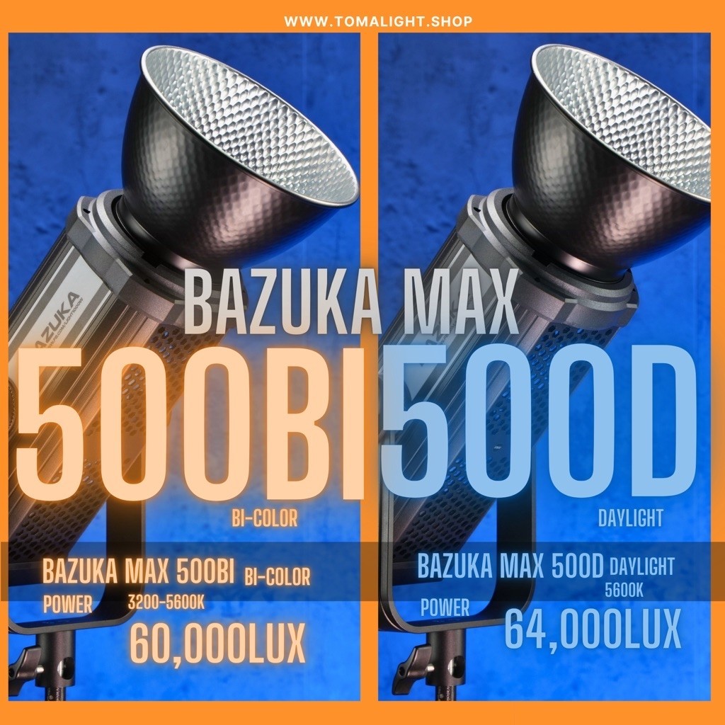 [ สต๊อกไทย ] Bazuka Max500walt Daylight,Bi-Color กำลังแรงปรับสีได้