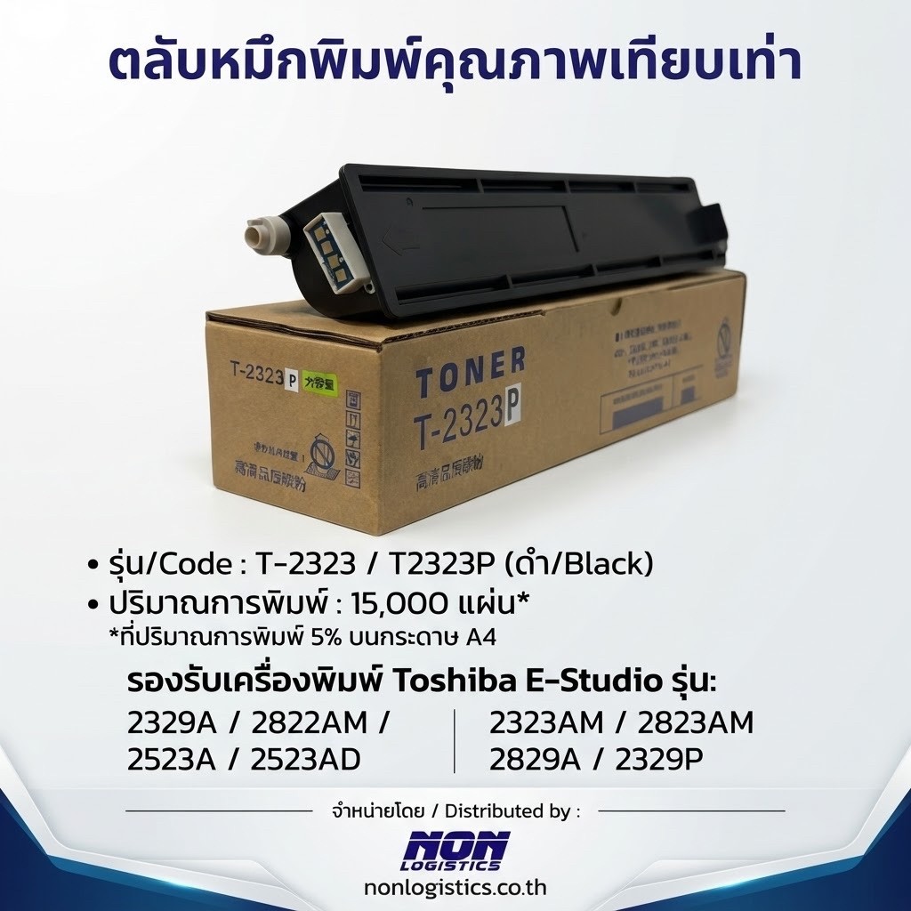 ตลับหมึกเทียบเท่า T-2323 / T-2323P Black FOR Toshiba E-Studio 2822AM, 2523A, 2523AD, 2323AM, 2823AM, T2323, T2323P, 2323
