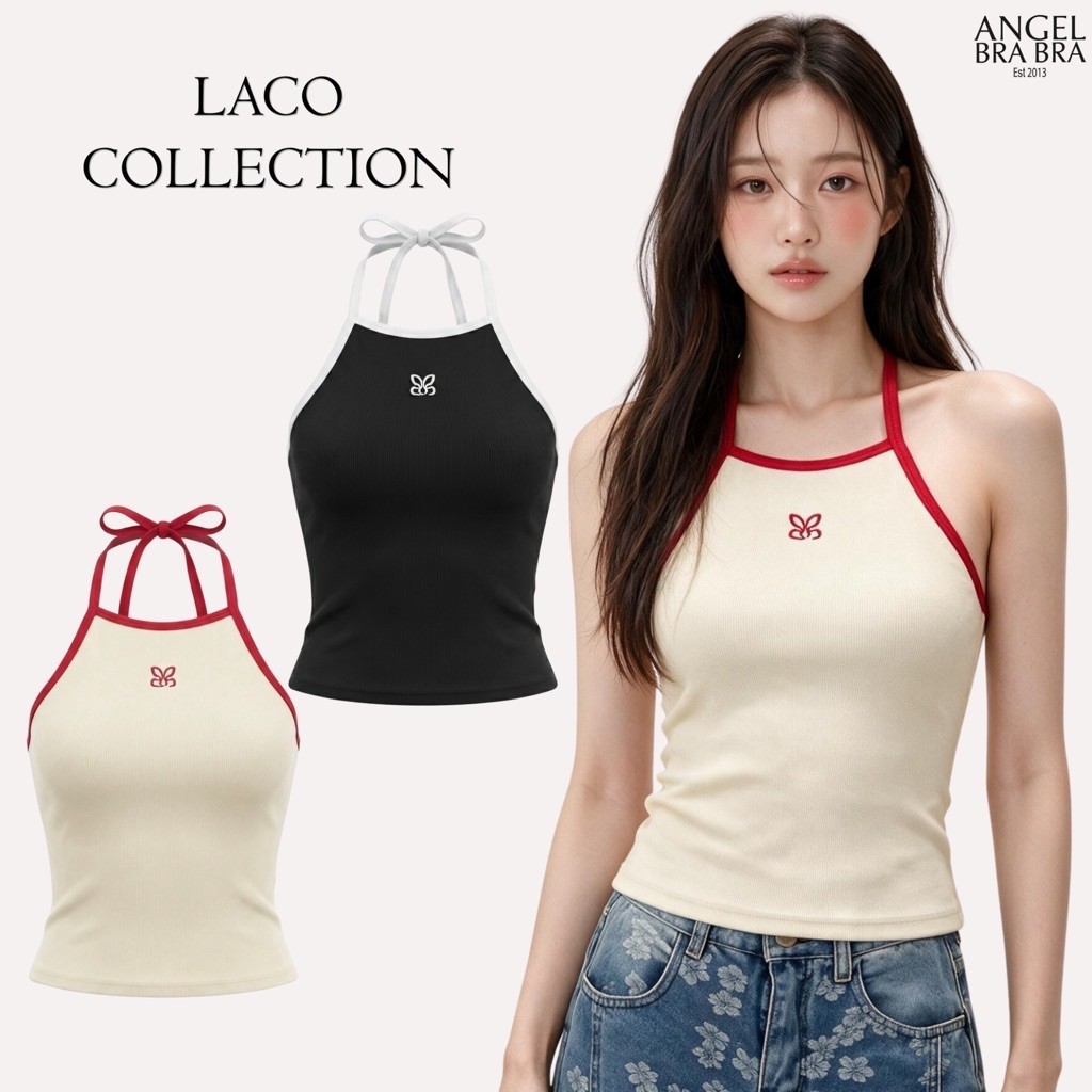 ANGELBRABRA - เสื้อสายเดี่ยวพร้อมบราผูกคอ Laco