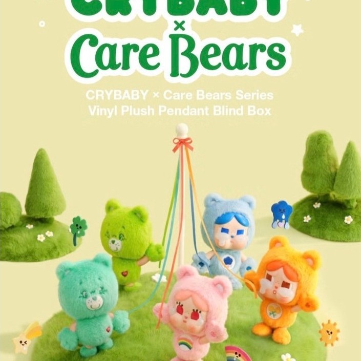 พร้อมส่ง CRYBABY × Care Bears Series - Vinyl Plush Pendant Blind Box เช็คการ์ดอย่างเดียว
