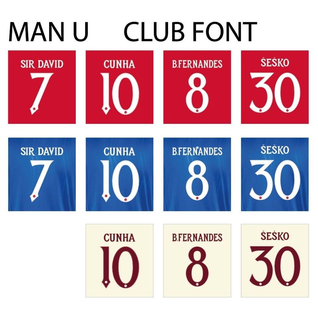 MANCHESTER UNITED เฟล็กซ์รีดเสื้อ เบอร์รีดเสื้อ ชื่อพร้อมเบอร์ Man U 2023-2027