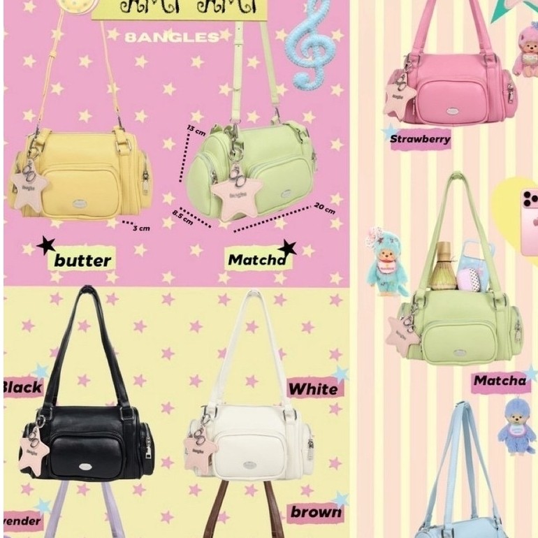8anglesshop- Mini Amiอามิ กระเป๋า9.5 นิ้ว จิ๋วๆ มีสายยาว Crossbody แถมฟรี พวงกุญแจดาว E080