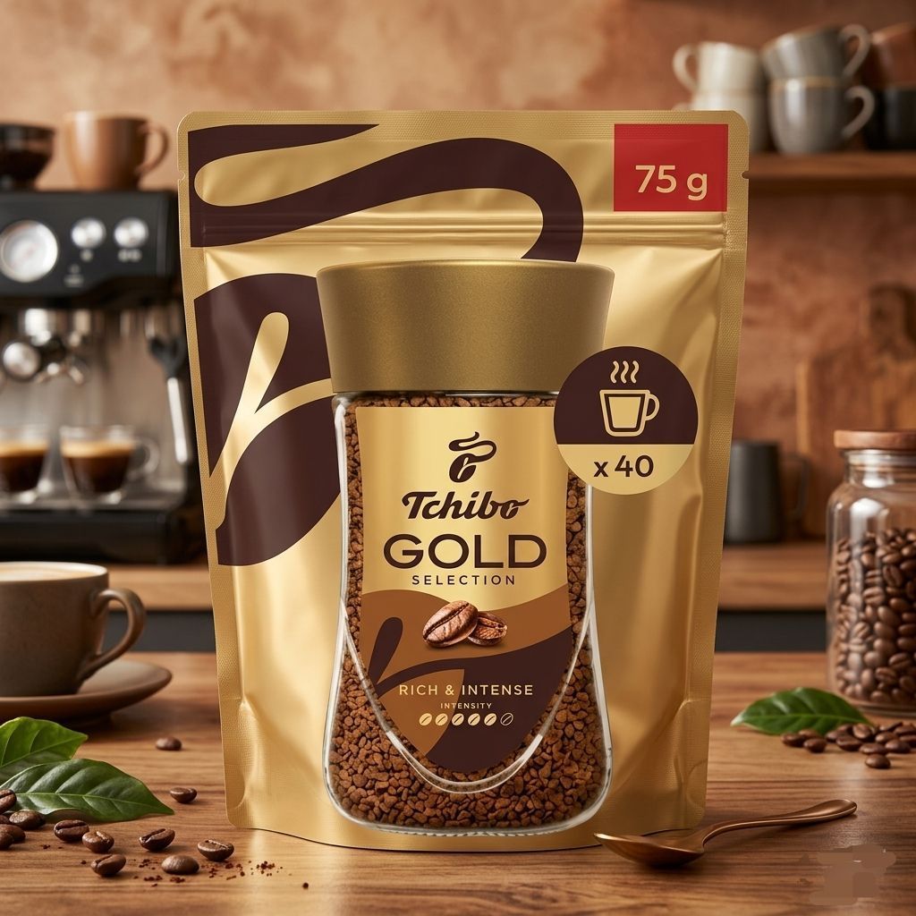 Tchibo ทชิโบ โกลด์ ซีเล็คชั่น ริช&สมูท กาแฟสำเร็จรูป ปริมาณ75กรัม