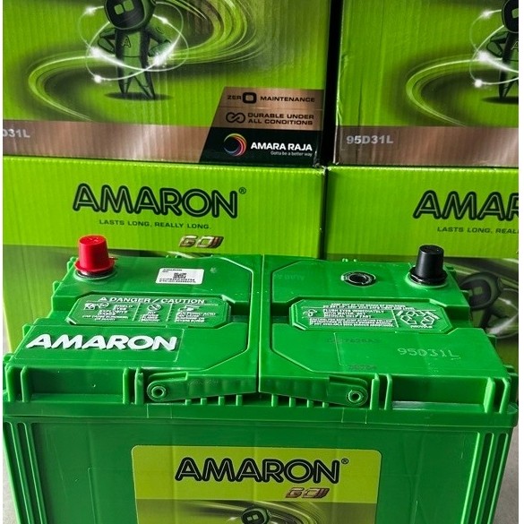 Amaron95D31Lนำเขัากย69สีเขียวเข้มรุ่นที่ใส่Vigo Triton pajro Fontunerก่อนปี2015 D-maxก่อนปี2019