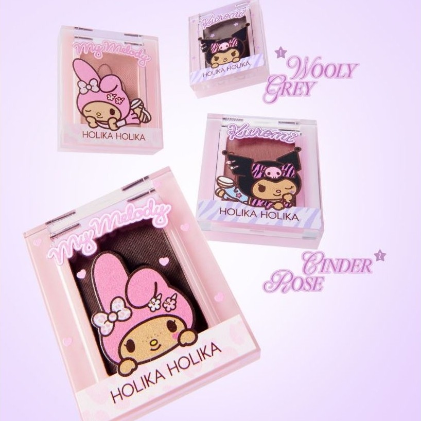 สีใหม่! คอลSanrio | พร้อมส่ง Holika Holika My Fave Piece Eyeshadow รุ่น Geltail สี Cocoa brulee Cinamon Molten Americano