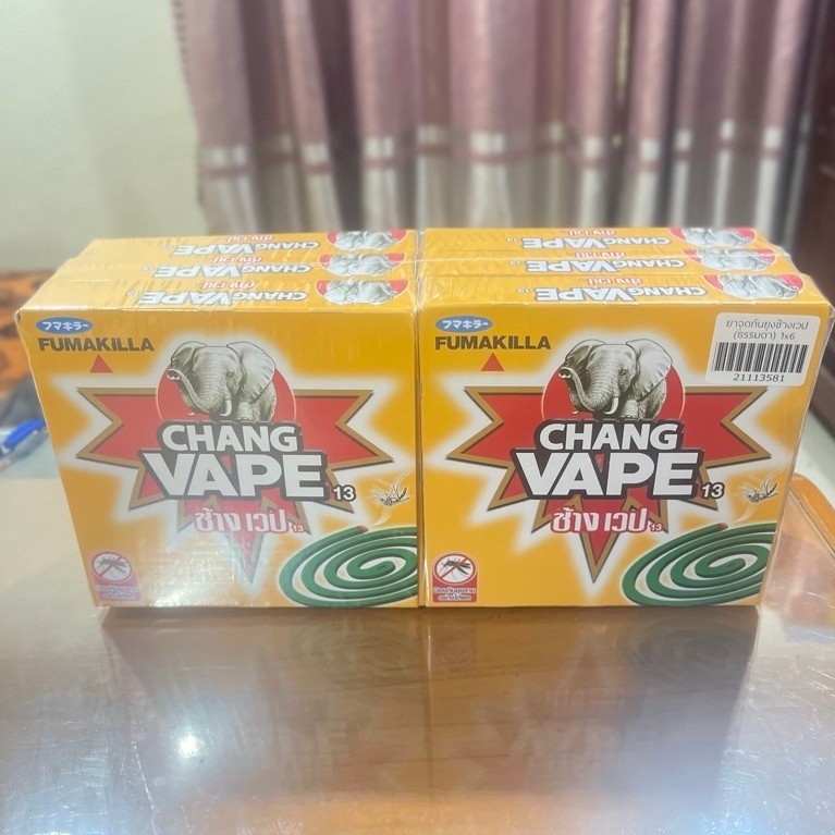 (ซื้อ 5 แถม 1)ยาจุดกันยุง ช้างเวป ไล่ยุงนาน (10 ขด x 6 กล่อง) รวม 60 ขด ขนาด 120 กรัม