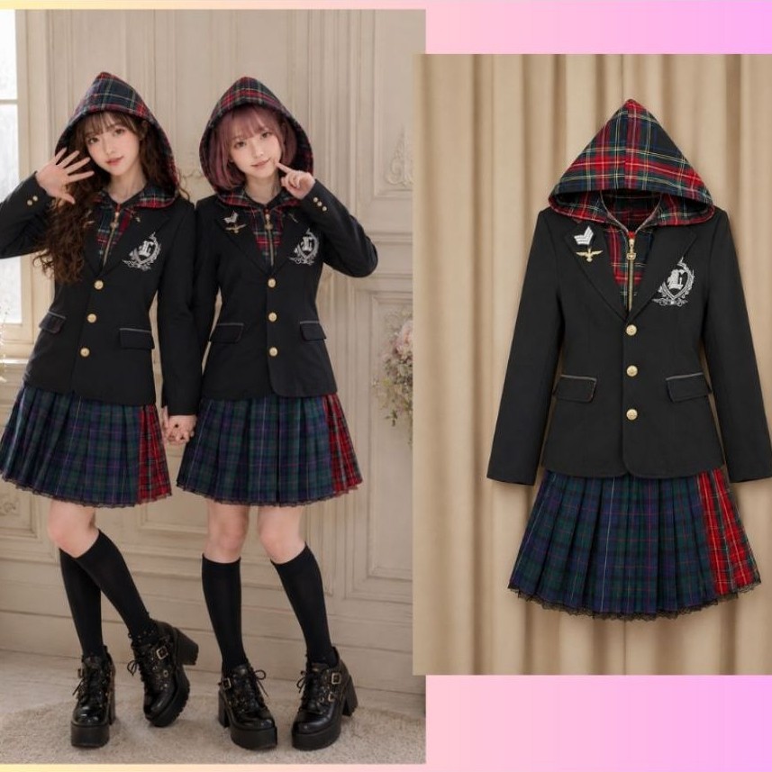 เซต มือ 1 ของใหม่ เสื้อสูทมีฮู๊ด Lizlisa doll + กระโปรง Olivers Olive เสื้อสูทปักตรา แบรนด์ญี่ปุ่น 🇯