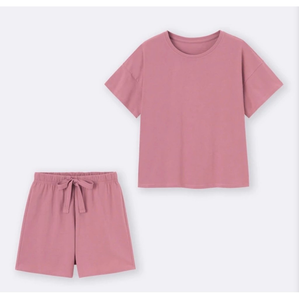 [พร้อมส่ง] Gu pink T-shirt size L เซ็ตชุดลำลอง Gu สีชมพู