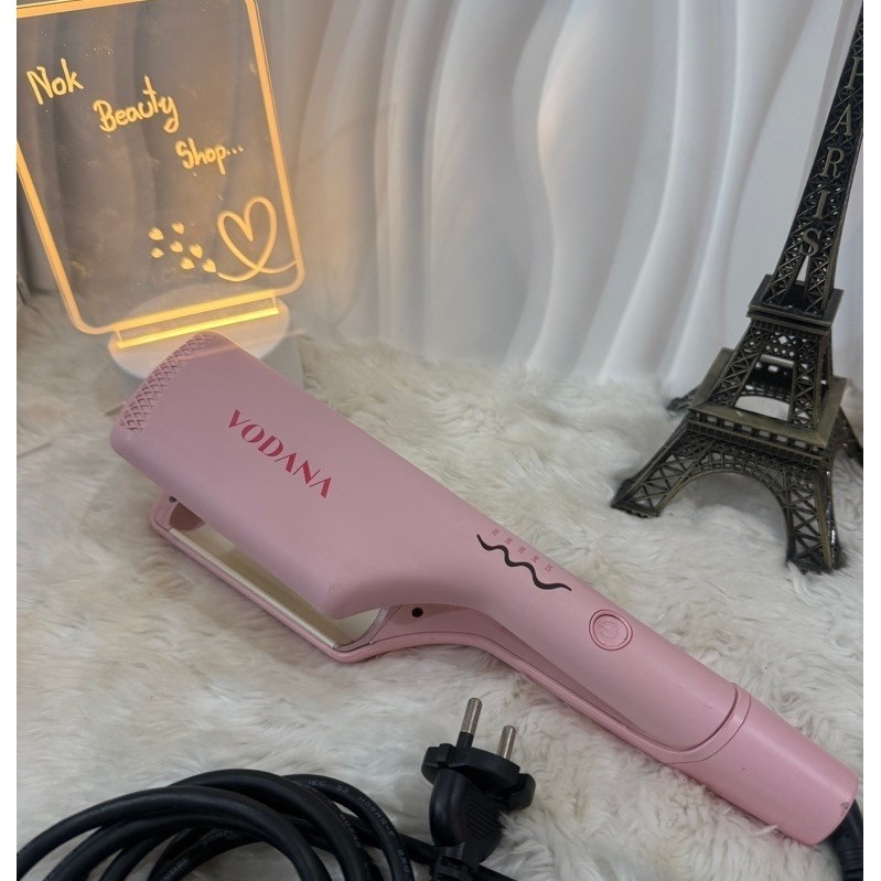 เครื่องทำลอนมาม่า VODANA Triple Flow Wave Iron 32mm (สี Pink Vanilla) มือสอง สภาพดี ตำหนิตามรูป