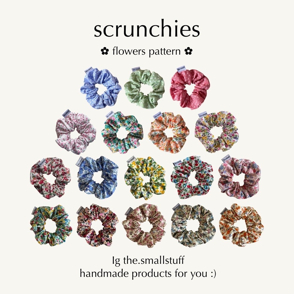scrunchies | ยางมัดผม flowers pattern by the.smallstuff