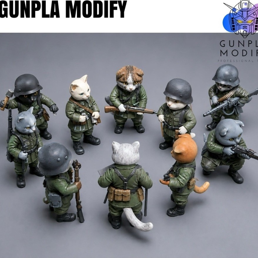 NP8 Studio World War Zoo Cat Squad ฟิกเกอร์หน่วยรบแมว 5 ตัว สเกล 1:35