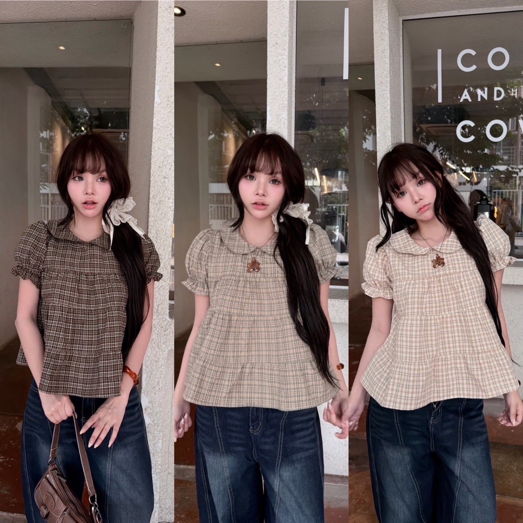 Nusa style เสื้อคอบัวแขนตุ๊กตา แต่งระบายชั้นๆ