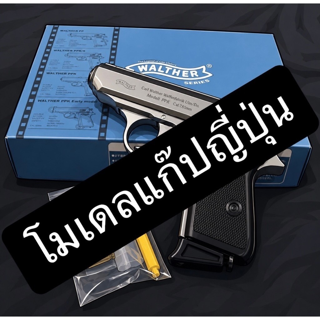 ของเล่นเด็กโมเดลแก๊ปญี่ปุ่น Marushin walther ppk สีเงิน🇯🇵 มือ1สภาพสวย